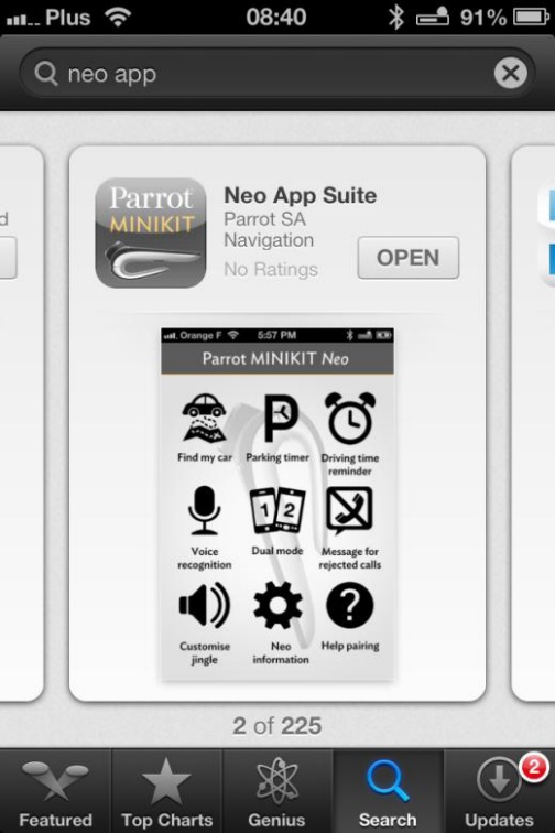 Zestaw Parrot w Hadronie, a aplikacja w App Store